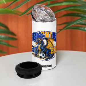 Bosnian Dragon Fudbal Fan 4 in 1 Can Cooler Tumbler Bosnia And Herzegovina Pride