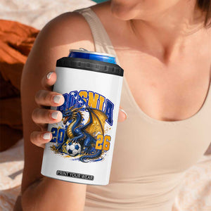 Bosnian Dragon Fudbal Fan 4 in 1 Can Cooler Tumbler Bosnia And Herzegovina Pride