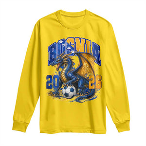 Bosnian Dragon Fudbal Fan Long Sleeve Shirt Bosnia And Herzegovina Pride