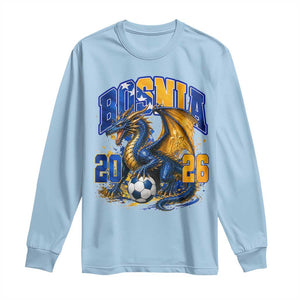 Bosnian Dragon Fudbal Fan Long Sleeve Shirt Bosnia And Herzegovina Pride