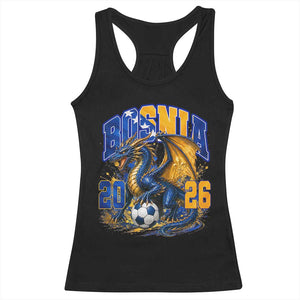 Bosnian Dragon Fudbal Fan Racerback Tank Top Bosnia And Herzegovina Pride