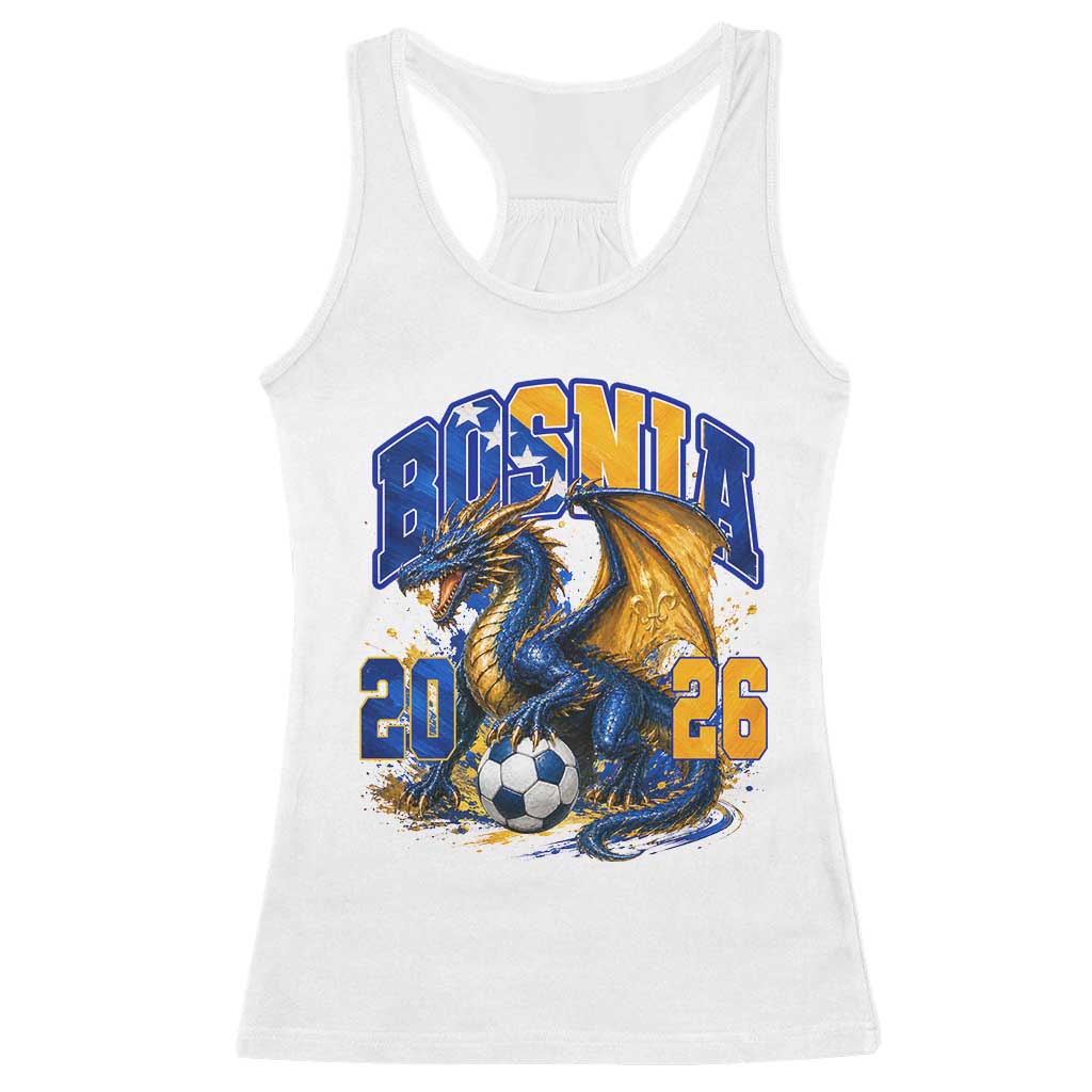 Bosnian Dragon Fudbal Fan Racerback Tank Top Bosnia And Herzegovina Pride