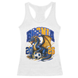 Bosnian Dragon Fudbal Fan Racerback Tank Top Bosnia And Herzegovina Pride