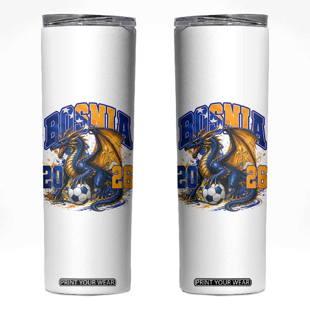 Bosnian Dragon Fudbal Fan Skinny Tumbler Bosnia And Herzegovina Pride
