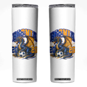Bosnian Dragon Fudbal Fan Skinny Tumbler Bosnia And Herzegovina Pride