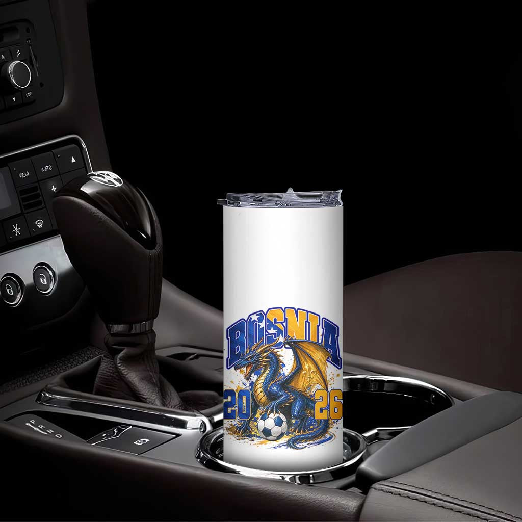 Bosnian Dragon Fudbal Fan Skinny Tumbler Bosnia And Herzegovina Pride