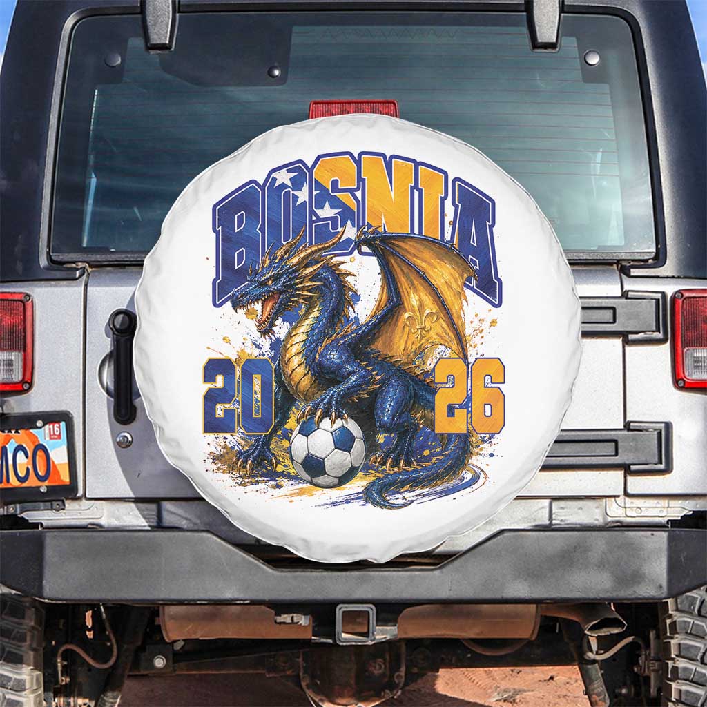 Bosnian Dragon Fudbal Fan Spare Tire Cover Bosnia And Herzegovina Pride TS12 No hole White Print Your Wear