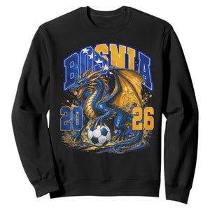 Bosnian Dragon Fudbal Fan Sweatshirt Bosnia And Herzegovina Pride