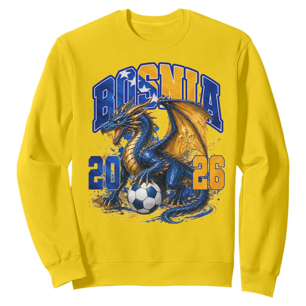 Bosnian Dragon Fudbal Fan Sweatshirt Bosnia And Herzegovina Pride