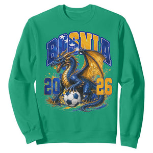 Bosnian Dragon Fudbal Fan Sweatshirt Bosnia And Herzegovina Pride
