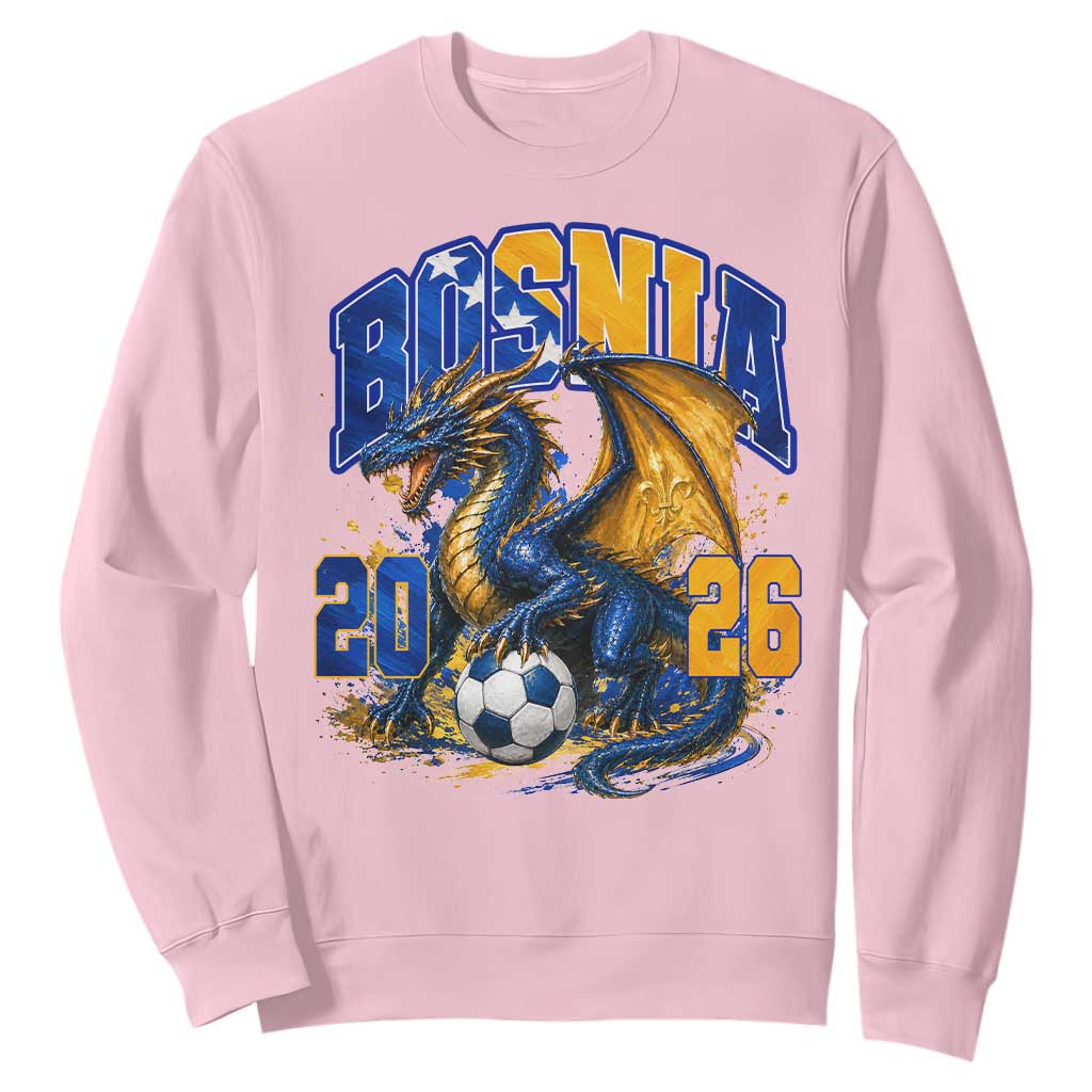 Bosnian Dragon Fudbal Fan Sweatshirt Bosnia And Herzegovina Pride