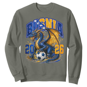 Bosnian Dragon Fudbal Fan Sweatshirt Bosnia And Herzegovina Pride