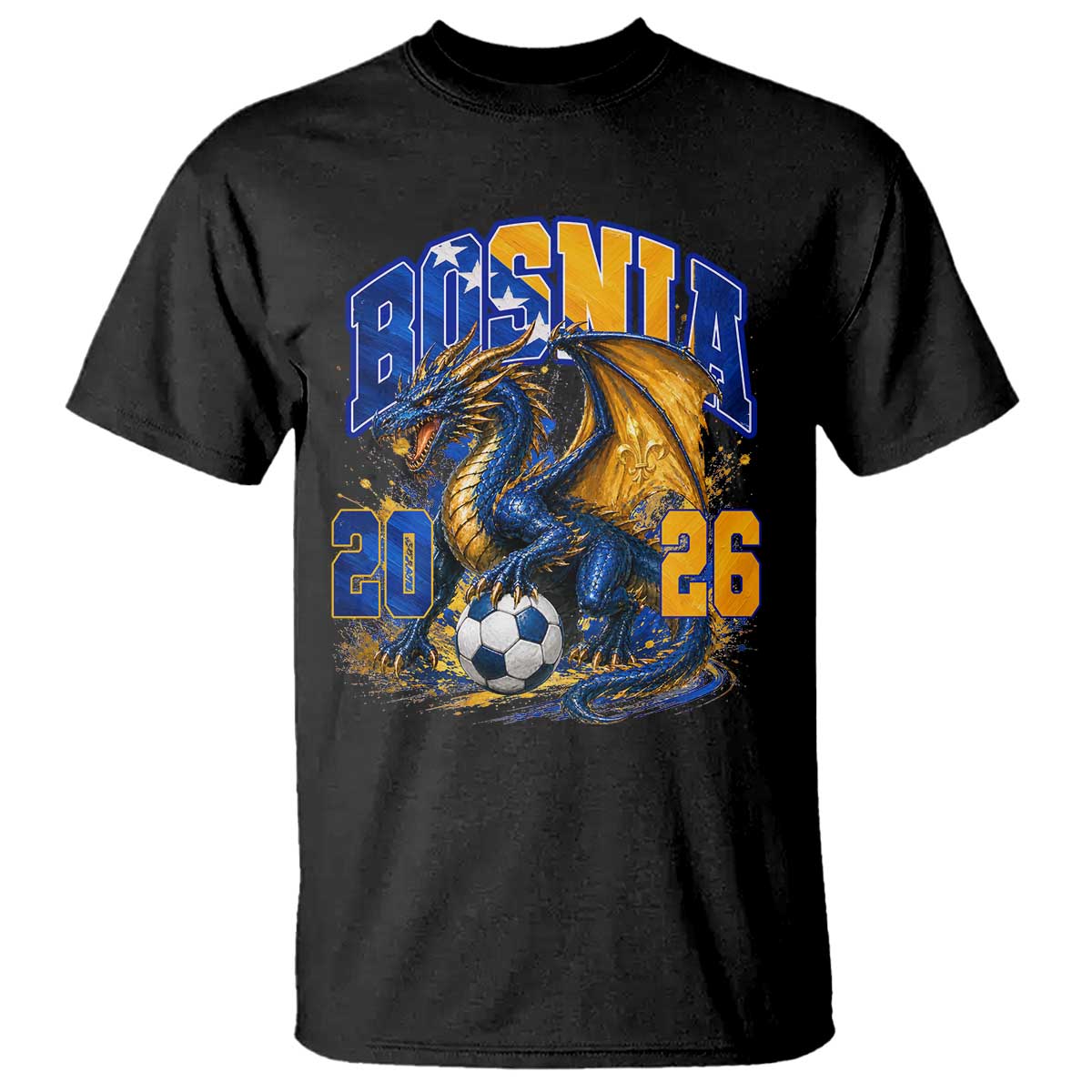 Bosnian Dragon Fudbal Fan T Shirt Bosnia And Herzegovina Pride