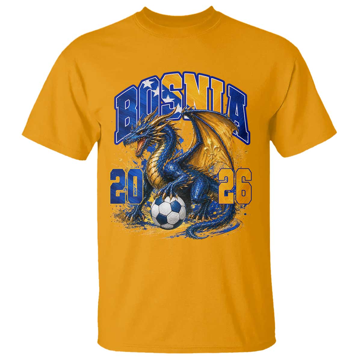Bosnian Dragon Fudbal Fan T Shirt Bosnia And Herzegovina Pride