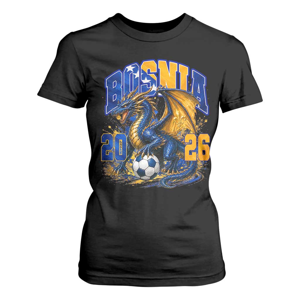 Bosnian Dragon Fudbal Fan T Shirt For Women Bosnia And Herzegovina Pride