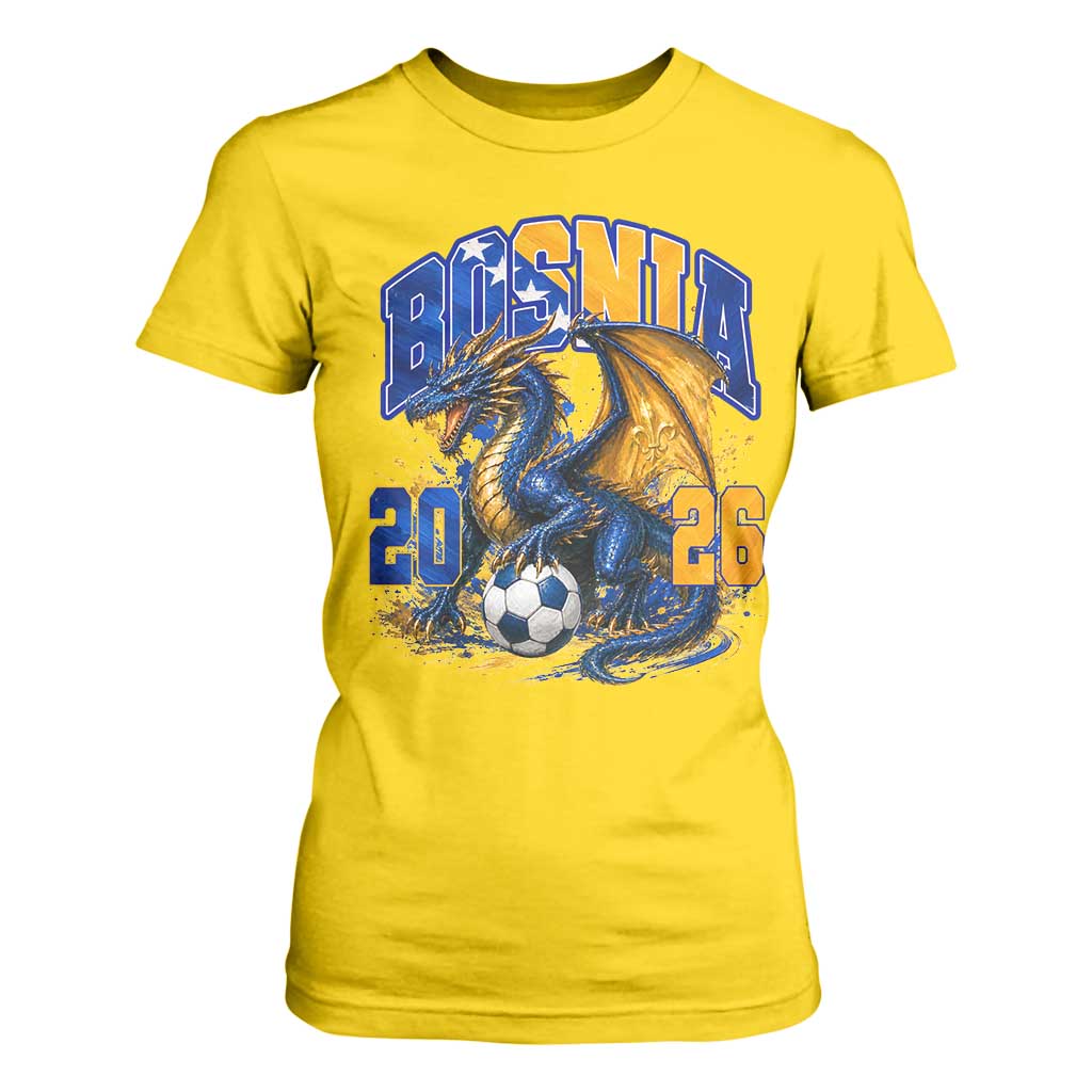 Bosnian Dragon Fudbal Fan T Shirt For Women Bosnia And Herzegovina Pride