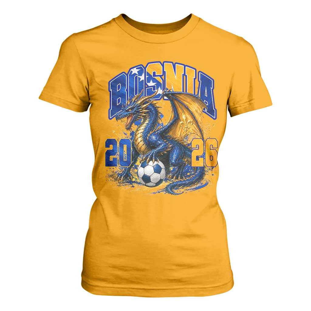 Bosnian Dragon Fudbal Fan T Shirt For Women Bosnia And Herzegovina Pride