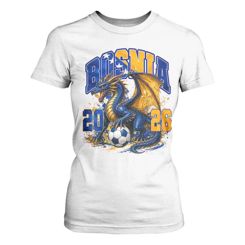 Bosnian Dragon Fudbal Fan T Shirt For Women Bosnia And Herzegovina Pride