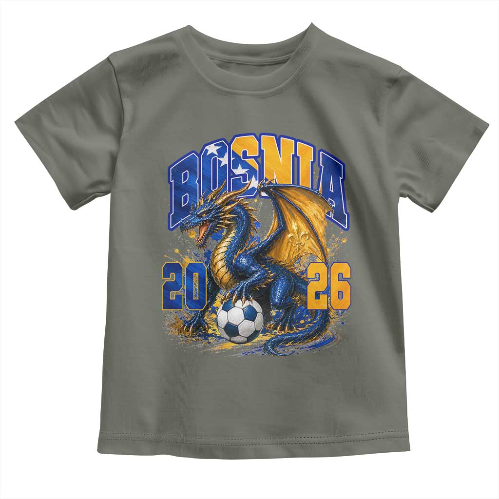 Bosnian Dragon Fudbal Fan Toddler T Shirt Bosnia And Herzegovina Pride