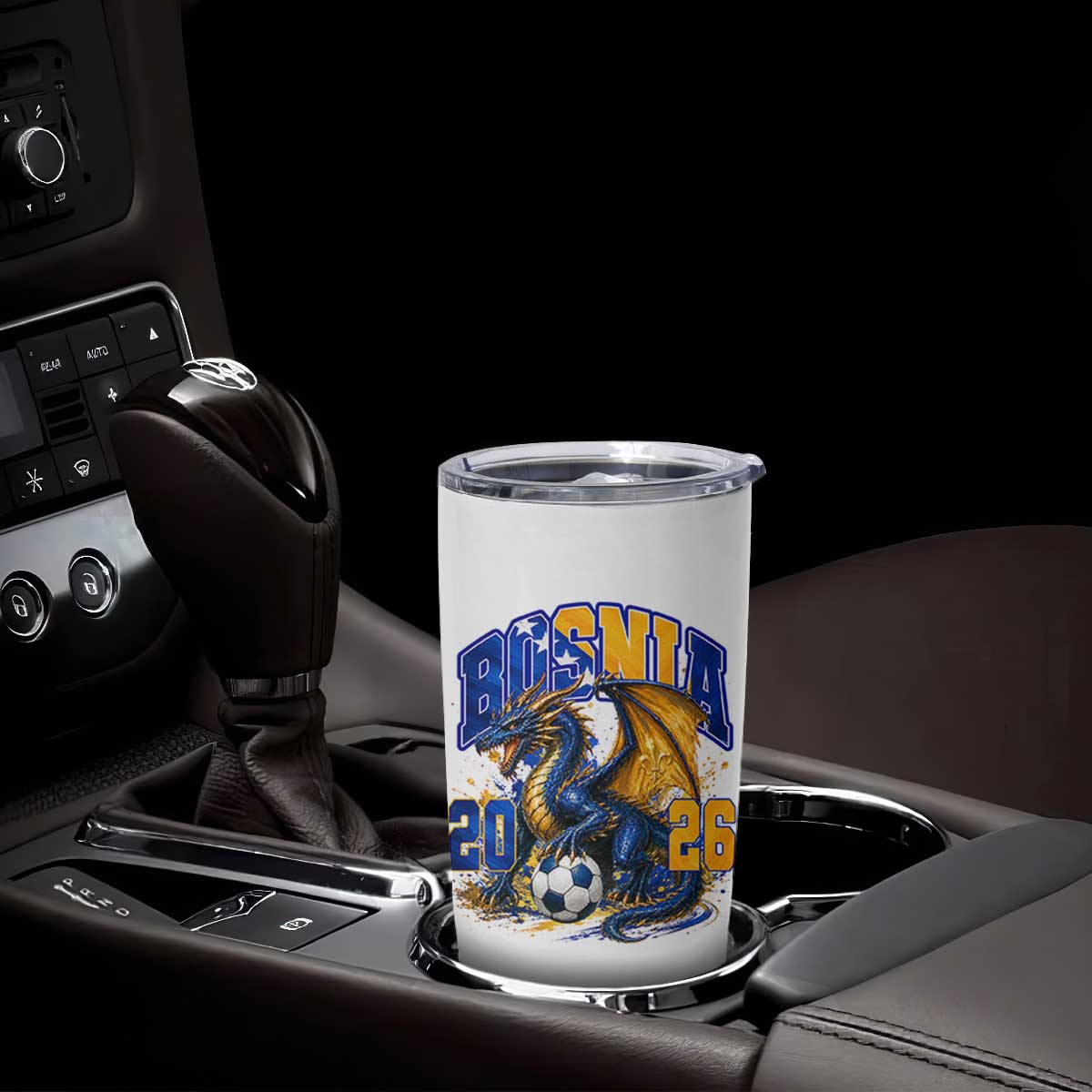Bosnian Dragon Fudbal Fan Tumbler Cup Bosnia And Herzegovina Pride