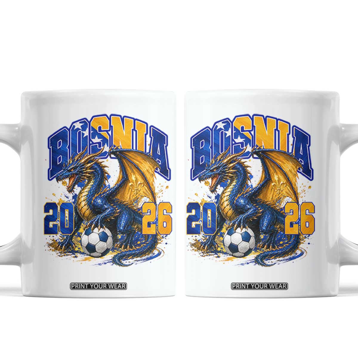 Bosnian Dragon Fudbal Fan Coffee Mug Bosnia And Herzegovina Pride