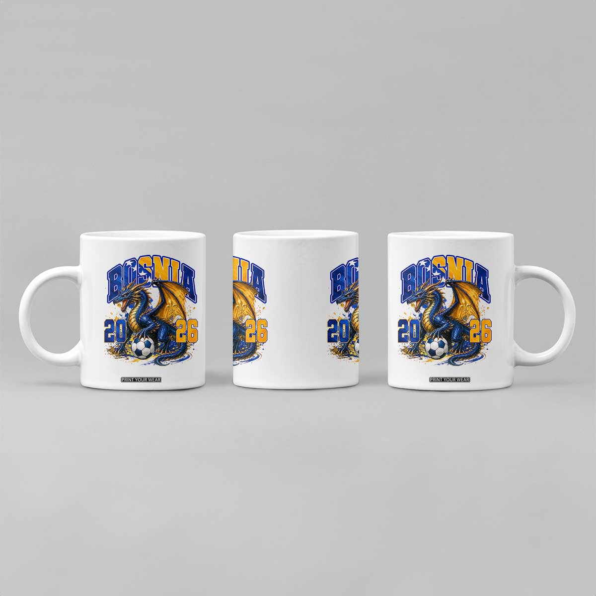 Bosnian Dragon Fudbal Fan Coffee Mug Bosnia And Herzegovina Pride