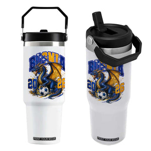 Bosnian Dragon Fudbal Fan Flip Straw Tumbler Bosnia And Herzegovina Pride