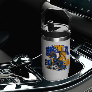 Bosnian Dragon Fudbal Fan Flip Straw Tumbler Bosnia And Herzegovina Pride
