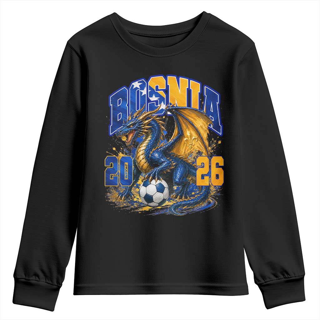 Bosnian Dragon Fudbal Fan Youth Sweatshirt Bosnia And Herzegovina Pride
