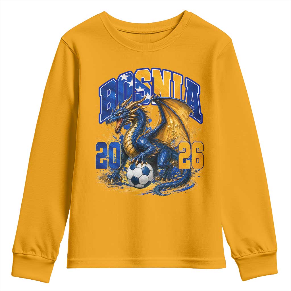 Bosnian Dragon Fudbal Fan Youth Sweatshirt Bosnia And Herzegovina Pride