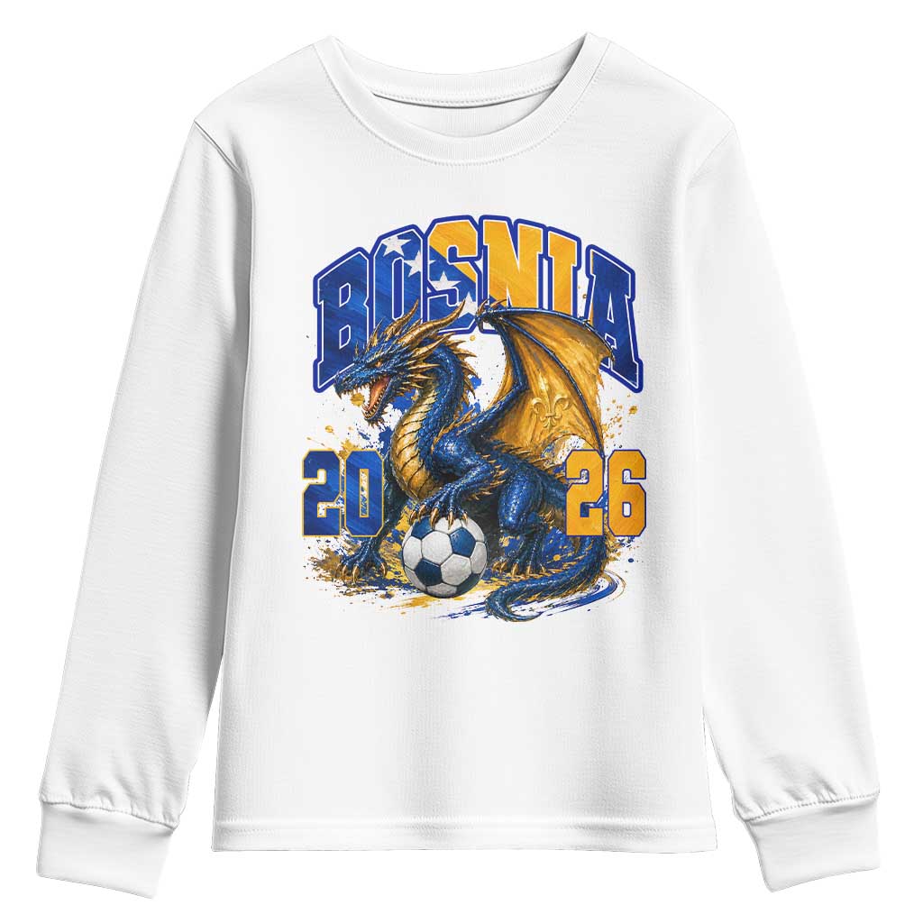 Bosnian Dragon Fudbal Fan Youth Sweatshirt Bosnia And Herzegovina Pride