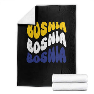 Groovy Retro Bosnia Throw Blanket Proud Bosnian Balkan Heritage Gift