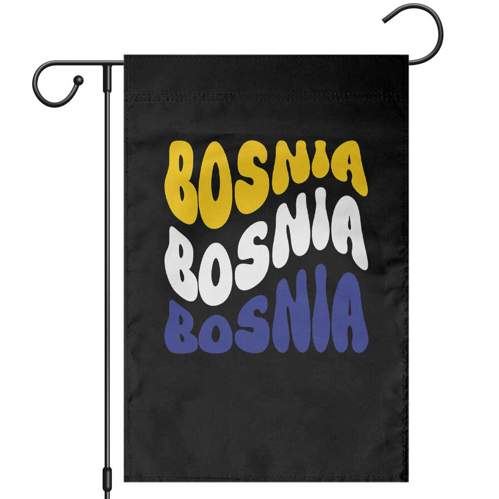 Groovy Retro Bosnia Garden Flag Proud Bosnian Balkan Heritage Gift TS12 Black Print Your Wear