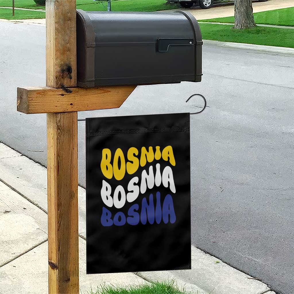 Groovy Retro Bosnia Garden Flag Proud Bosnian Balkan Heritage Gift