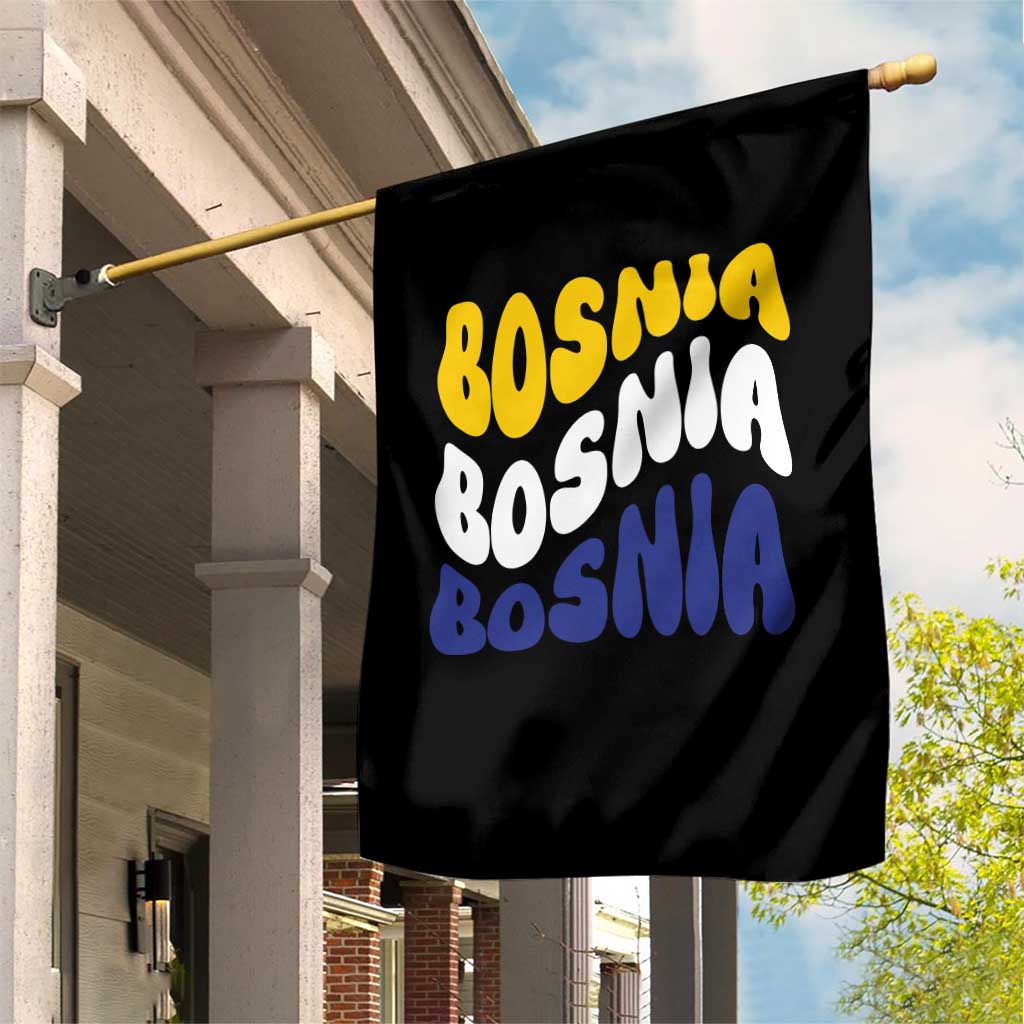 Groovy Retro Bosnia Garden Flag Proud Bosnian Balkan Heritage Gift