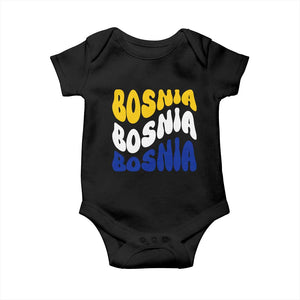 Groovy Retro Bosnia Baby Onesie Proud Bosnian Balkan Heritage Gift