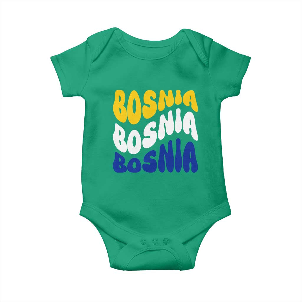Groovy Retro Bosnia Baby Onesie Proud Bosnian Balkan Heritage Gift