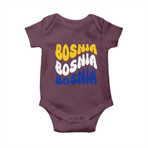 Groovy Retro Bosnia Baby Onesie Proud Bosnian Balkan Heritage Gift