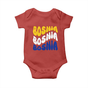 Groovy Retro Bosnia Baby Onesie Proud Bosnian Balkan Heritage Gift