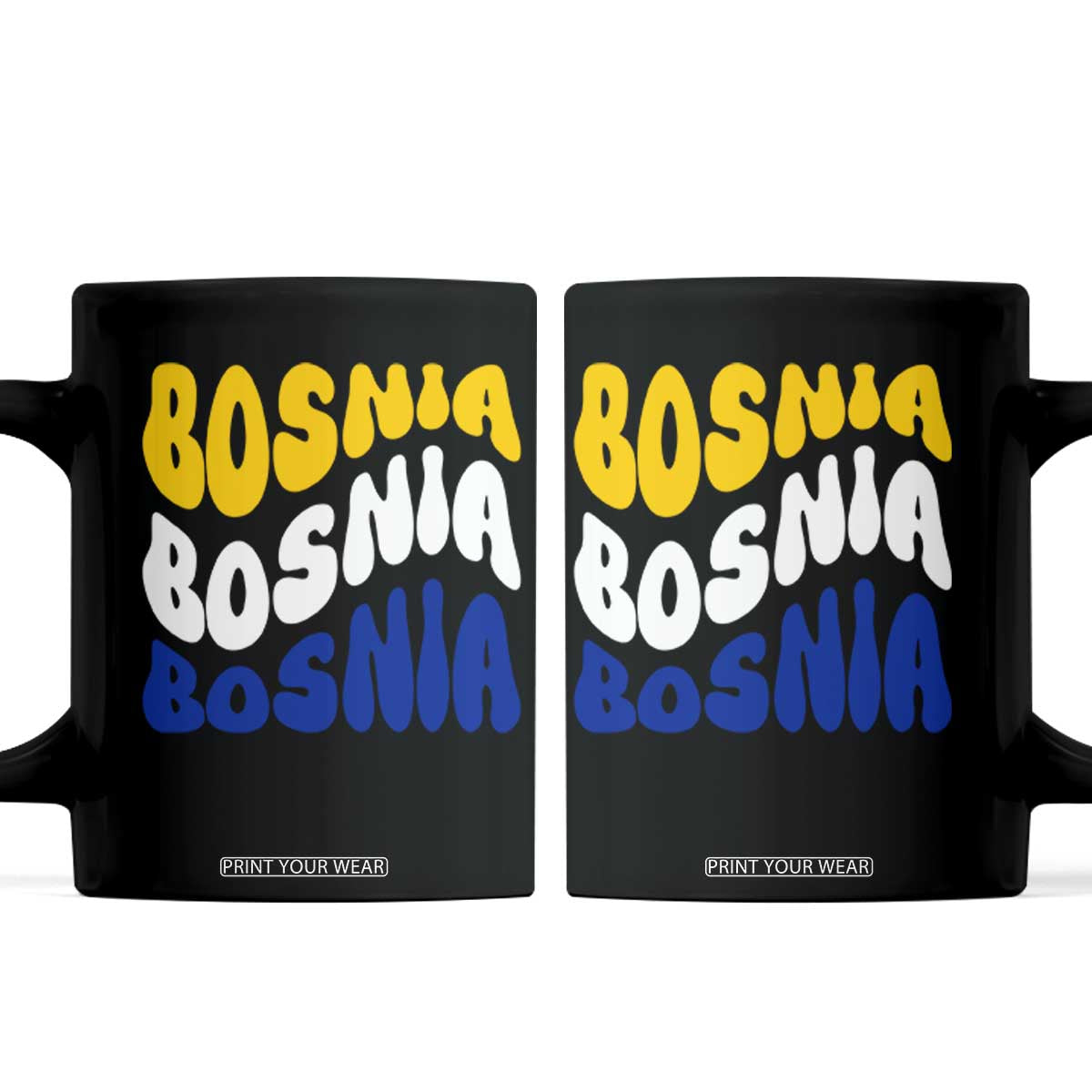 Groovy Retro Bosnia Coffee Mug Proud Bosnian Balkan Heritage Gift