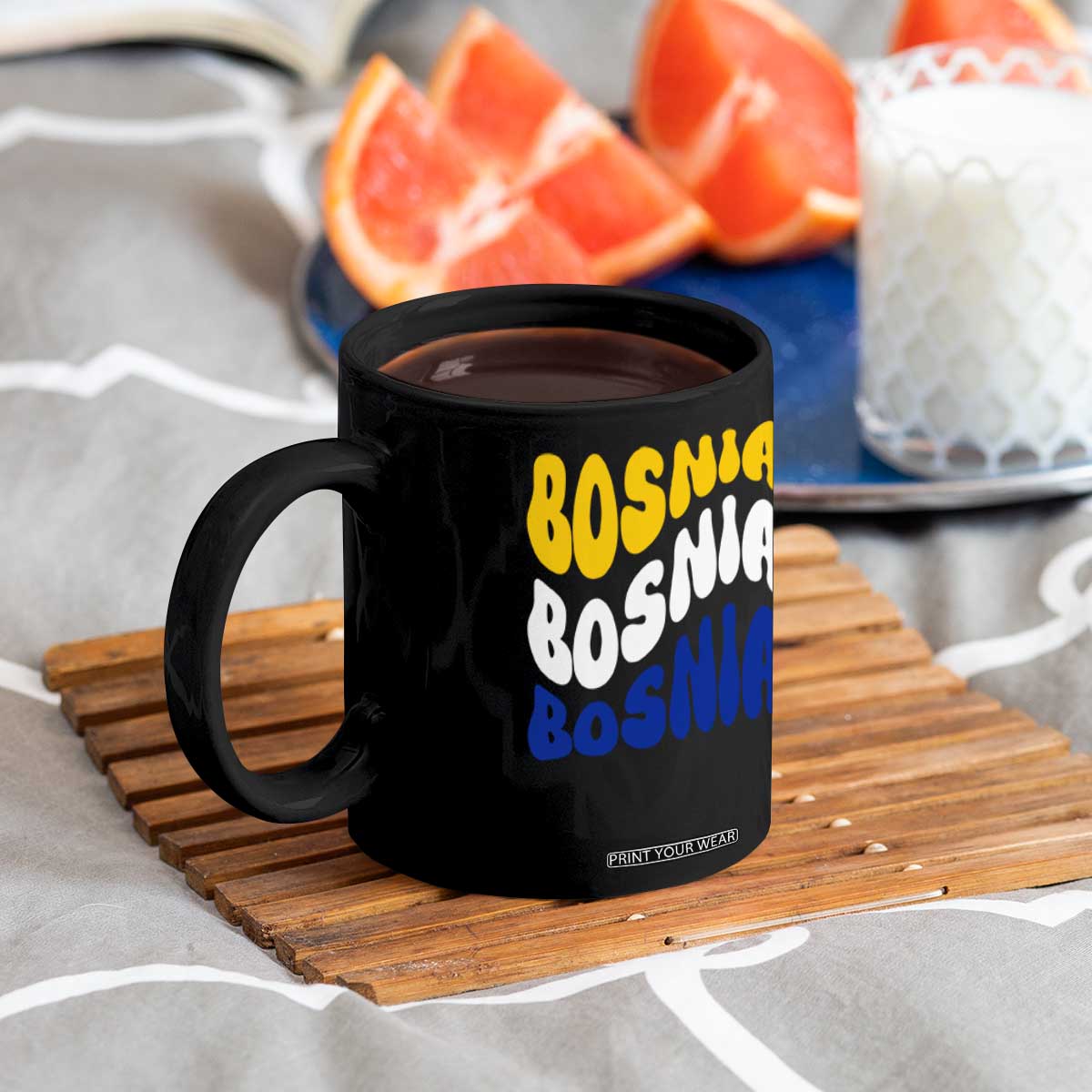 Groovy Retro Bosnia Coffee Mug Proud Bosnian Balkan Heritage Gift