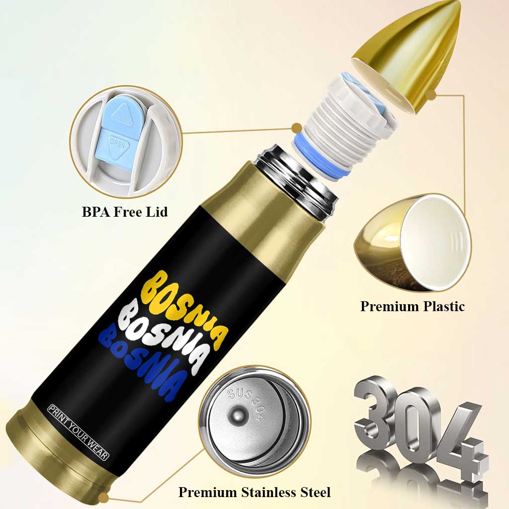 Groovy Retro Bosnia Bullet Tumbler Proud Bosnian Balkan Heritage Gift