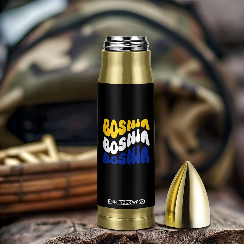 Groovy Retro Bosnia Bullet Tumbler Proud Bosnian Balkan Heritage Gift