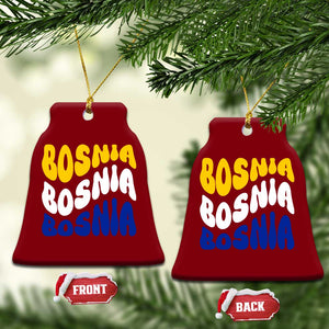Groovy Retro Bosnia Ceramic Ornament Proud Bosnian Balkan Heritage Gift