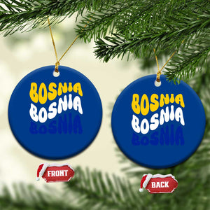Groovy Retro Bosnia Ceramic Ornament Proud Bosnian Balkan Heritage Gift