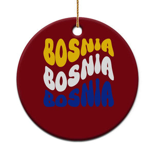 Groovy Retro Bosnia Ceramic Ornament Proud Bosnian Balkan Heritage Gift