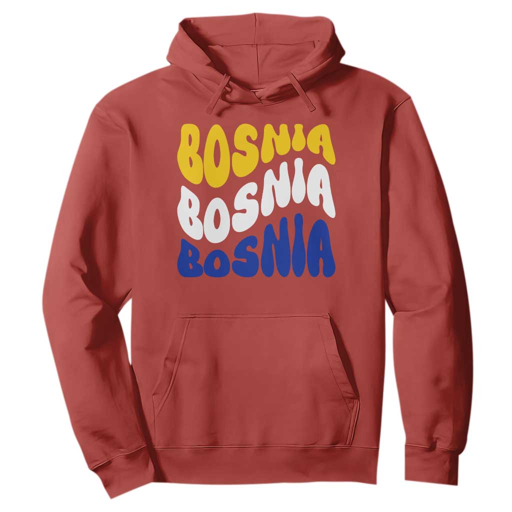 Groovy Retro Bosnia Hoodie Proud Bosnian Balkan Heritage Gift