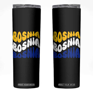 Groovy Retro Bosnia Skinny Tumbler Proud Bosnian Balkan Heritage Gift