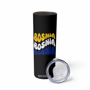 Groovy Retro Bosnia Skinny Tumbler Proud Bosnian Balkan Heritage Gift