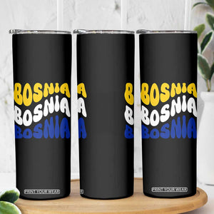 Groovy Retro Bosnia Skinny Tumbler Proud Bosnian Balkan Heritage Gift